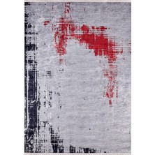 Buynaksk Antrasit Modern Etnik Desenli Makinada Yıkanabilir Hav Toz Vermez Leke Tutmayan Kaymaz Taban Dijital Makine Baskı Salon Yolluk Mutfak Halı