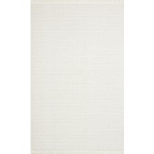 Bespoky 80x150 cm Beyaz Plain Modern Yıkanabilir Halı | Mutfak Balkon Yatak Odası Halısı | Leke Tutmayan Kaymaz | PLAİN-WHİTE