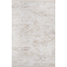 Majestic Modern Bej Örgü Dikdörtgen Modern Desenli Akrilik Hav Vermeyen Leke Tutmayan Kolay Temizlenen Yumuşak Makine Salon Yolluk Mutfak Halı