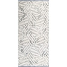 Bespoky 100x300 cm Gri Yıkanabilir Halı | Mutfak Yolluk Halısı | Leke Tutmayan, Kaymaz | KAFTAN-KF006G
