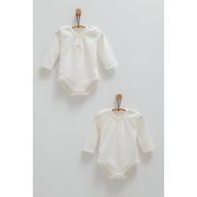 Caramell Cute Rabbit Kız Bebek Ikili Uzun Kol Body - Ekru
