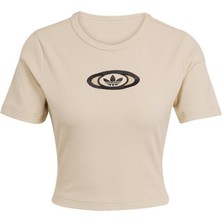Adidas Kadın  Bej  T-Shirt Cut Out Rıb Tee KC8803