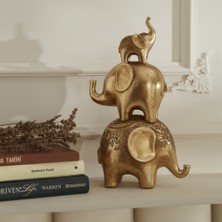 Karaca Home Elephant Biblo Gold 18X10,5X30,3 cm