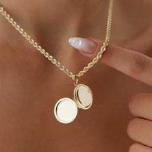 Halat Zincirli Oval Kapaklı Kolye