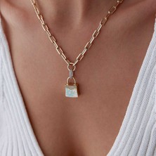 Çiçekli Kilit Charm Ataç Kolye