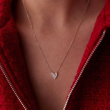 Taşlı Kalp Figür Kolye