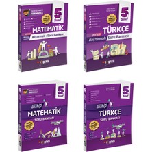 Gizli 2025 5. Sınıf Matematik + Türkçe Alıştırmalı + Usta Işi Soru Bankası Seti 4 Kitap Güncel Müfredat