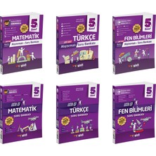 Gizli 2025 5. Sınıf Matematik + Türkçe + Fen Alıştırmalı + Usta Işi Soru Bankası Seti 6 Kitap Güncel Müfredat