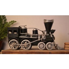 Metal Kara Tren Dekoratif Obje Biblo