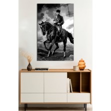 At Üzerinde Mustafa Kemal Atatürk Portresi Cam Tablo, Darbelere Dayanıklı Kırılmaz Cam, Hediyelik