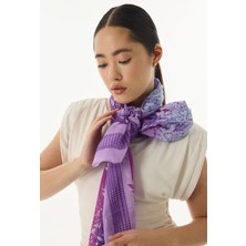 Faylinn Sarmaşık Desen Lila Pamuklu Şal