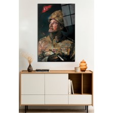 Yapay Zeka Üniformalı Mustafa Kemal Atatürk Portresi Cam Tablo,dayanıklı Kırılmaz Cam, Hediyelik