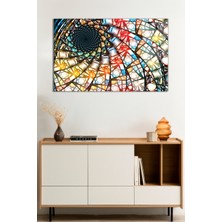 Rengarenk Geometrik Soyut Cam Tablo, Darbelere Dayanıklı Kırılmaz Cam, Hediyelik