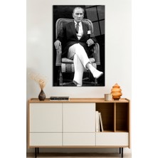 Mustafa Kemal Atatürk Portresi Cam Tablo, Darbelere Dayanıklı Kırılmaz Cam, Hediyelik