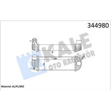 Turbo Radyatörü Intercooler Kng 1.5 Dci 08 385X143X64 Al/pl/brz Gnzrz