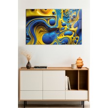 Sarı Mavi Sıvı Boya Karışımı Cam Tablo, Darbelere Dayanıklı Kırılmaz Cam, Hediyelik