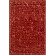 Shiraz SHR03 Red Vintage Desenli Sıcak Renk Tonlarına Sahip Yumuşak Tuşeli Makine Halısı