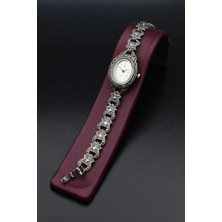 925 Ayar Gümüş Kadın Saati (Kadın Gümüş Saat) Markazit Taşlı 902199