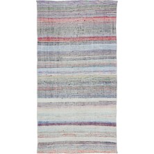 Bespoky 138x271 cm Bej Beyaz Çizgili Bohem Halı | Salon Yatak Odası Halısı | UNİQUE-32579