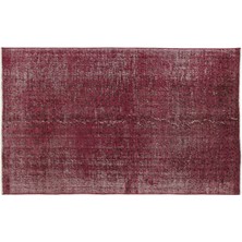 Kırmızı Eskitme Yün Modern Desenli Yün Hav Toz Vermez Leke Tutmayan Salon Yolluk Mutfak El Dokuma Halı