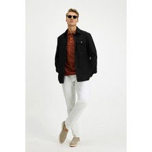 Kiğılı Siyah Spor Mevsimlik Mont Erkek Bebe Yaka Regular Fit Cepli Denim Tasarım