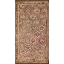 Bespoky 165x314 cm Kahverengi Klasik Yün Halı | Salon Yatak Odası Halısı | %100 Doğal Yün El Yapımı El Dokuma | UNİQUE-36611