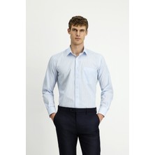 Uzun Kol Kasik Çizgili Pamuk Gömlek