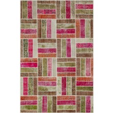 Bespoky Çok renkli Patchwork Karışık Halı | Salon Yatak Odası Halısı | UNİQUE-36919