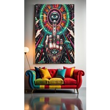 Özkacar Group Orta Parmak ve Göz Ev Duvar Salon Güzellik Salonu Ofis Dükkan Dekarasyon Kanvas Tablo