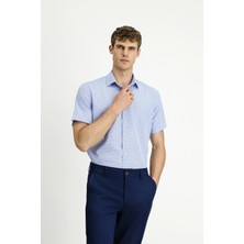 Kısa Kol Regular Fit Ekose Pamuk Gömlek