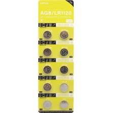 Powermaster Ag8 LR1120 1.5V Alkalin Düğme Pil (10'lu Paket)