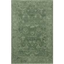 Shiraz SHR02 Green Vintage Desenli Sıcak Renk Tonlarına Sahip Yumuşak Tuşeli Makine Halısı