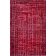 Bespoky 180x277 cm Çok Renkli Kırmızı Eskitme Vintage Soyut Halı | Salon Yatak Odası Halısı | UNİQUE-25819