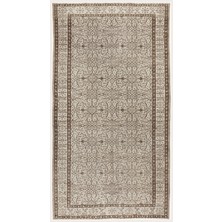 Bespoky 149x275 cm El Dokuma Kahverengi Yün Halı | El Yapımı Klasik Salon Halısı | %100 Doğal Yün | UNİQUE-4607