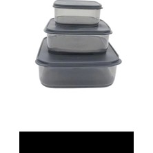 3'lü Yatay Füme Renk Saklama Kabı -VİV-OX258