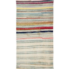 Hali.Net 175x320 cm Vizon Çok Renkli Bohem Çizgili Halı | Salon Yatak Odası Halısı | Hav Vermez | UNİQUE-37156