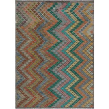 Bespoky 180x244 cm Gri Çok renkli Geometrik Etnik Yıldız Halı | Salon Yatak Odası Halısı | UNİQUE-30049