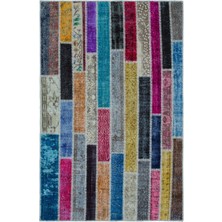 Bespoky 154x235 cm Kırmızı Çok renkli Yama işi Bohem Karışık Halı | Salon Yatak Odası Halısı | UNİQUE-25218