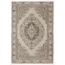 Atina Bej Eskitme Yün Modern Desenli Yün Hav Toz Vermez Leke Tutmayan Salon Yolluk Mutfak El Dokuma Halı