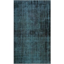 Bespoky 170x295 cm Mor Petrol Mavisi Eskitme Vintage Soyut Halı | Salon Yatak Odası Halısı | UNİQUE-23942