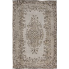 Bespoky 175x276 cm Turuncu Açık bej Geleneksel Vintage Çiçekli Halı | Salon Yatak Odası Halısı | UNİQUE-8649
