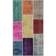 Bespoky 80x150 cm Gri Klasik Yün Halı | Mutfak Balkon Salon Halısı | %100 Doğal Yün El Yapımı El Dokuma | UNİQUE-33315