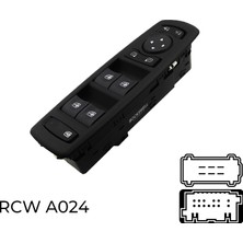Rockswell RENAULT MEGANE LAGUNA SOL ÇERÇEVELİ CAM AÇMA KAPAMA ANAHTARI ÇİFT SOKET 19 PİN AYNA KATLAMALI