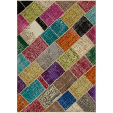 Bespoky 160x233 cm Çok Renkli Klasik Yün Halı | Salon Yatak Odası Halısı | %100 Doğal Yün El Yapımı El Dokuma | UNİQUE-21641