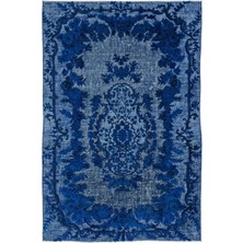 Atina Turkuaz Eskitme Yün Modern Desenli Yün Hav Toz Vermez Leke Tutmayan Salon Yolluk Mutfak El Dokuma Halı