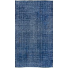 Hali.Net 142x262 cm Bej Mavi Soyut Vintage Eskitme Halı | Salon Yatak Odası Halısı | Hav Vermez | UNİQUE-14967