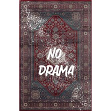Drom Dokuma Taban Makinede Yıkanabilen Kilim Kaymaz Şönil No Drama Yazılı Modern Kreatif Halı