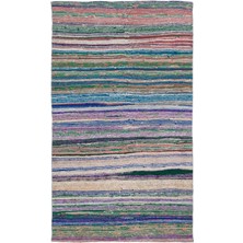 Bespoky 140x242 cm Bej Çok Renkli Çizgili Bohem Halı | Salon Yatak Odası Halısı | UNİQUE-32199