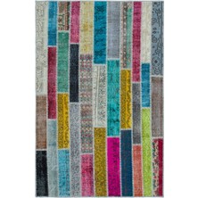 Bespoky Çok renkli Patchwork Karışık Halı | Salon Yatak Odası Halısı | UNİQUE-25217