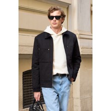 Erkek Pamuklu Ceket Mont Siyah